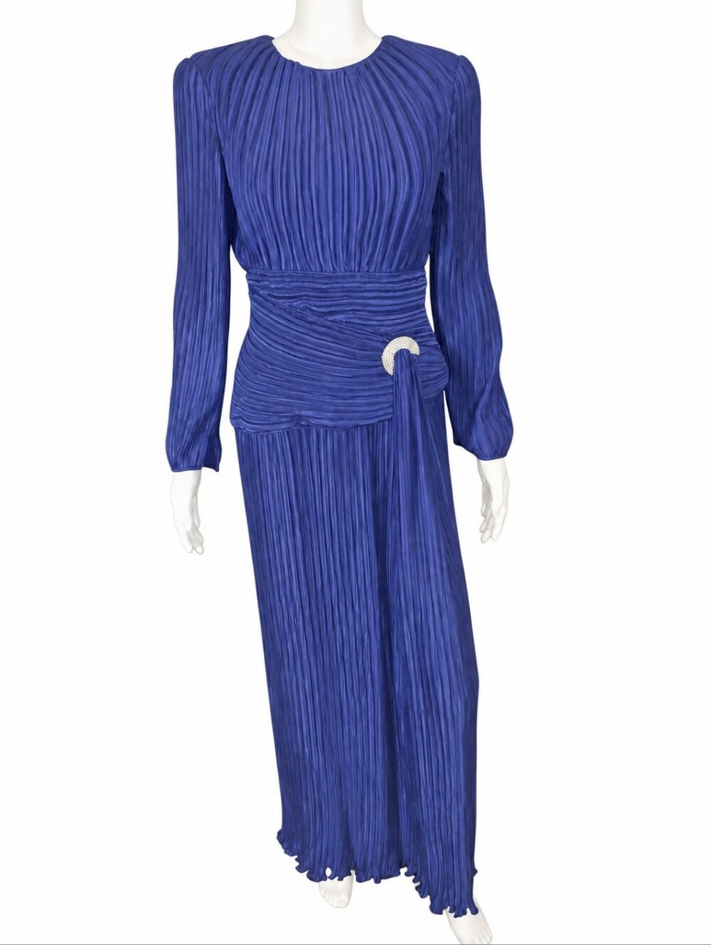 Fabulous Vintage Montaldo’s Purple Pleated Full-Length Gown Size 8 🔥🔥🔥